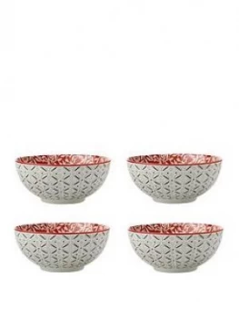 Image of Maxwell & Williams Boho Damask Red Bowls ; Set Of 4