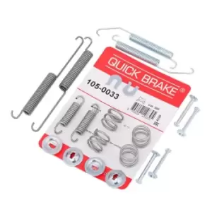Image of QUICK BRAKE Accessory Kit, brake shoes 105-0033 PEUGEOT,CITROEN,NISSAN,iOn Schragheck,C-Zero Schragheck,NV200 / Evalia Bus,TIIDA Schragheck