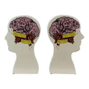 Image of Ornamental Ceramic Phrenology Bookends
