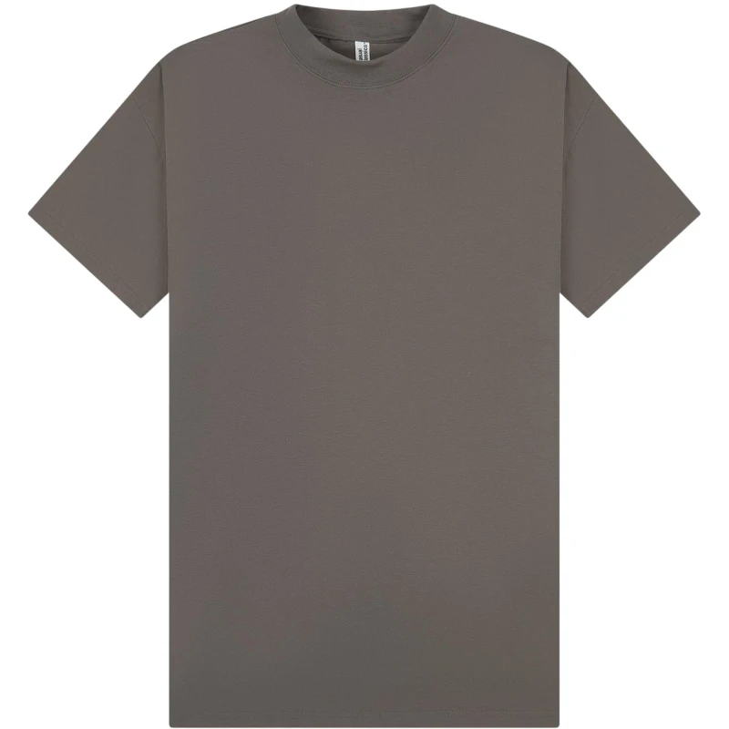 Image of Casual Classics Mens Combed Ringspun Cotton Extended Neckline Tall Oversized T-Shirt in Charcoal Size: Small Charcoal Male S