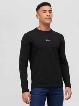 Image of Hugo Boss TChark Long Sleeve T-Shirt Black Size S Men