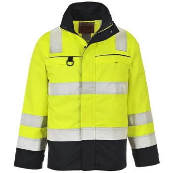 Image of Portwest - FR61YNRL - sz L Hi-Vis Multi-Norm Jacket - Yellow/Navy