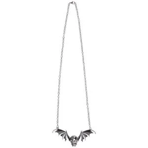 Image of Skull Medallion Necklace with Metal Bat Wings