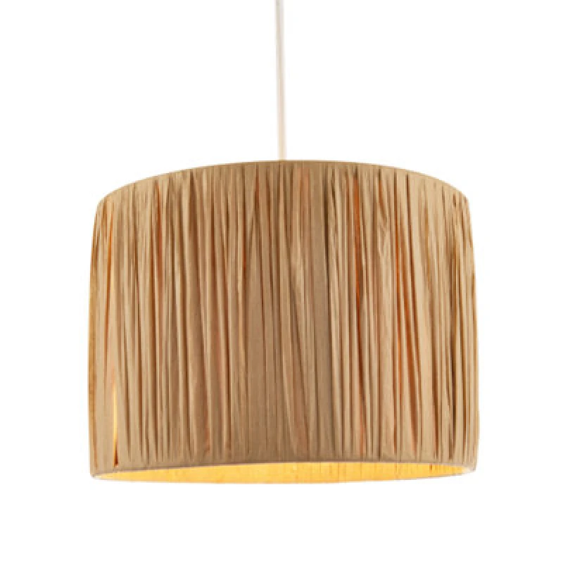 Image of Happy Homewares Classic And Vintage Brown Folded And Tapered Paper Pendant Lamp Shade