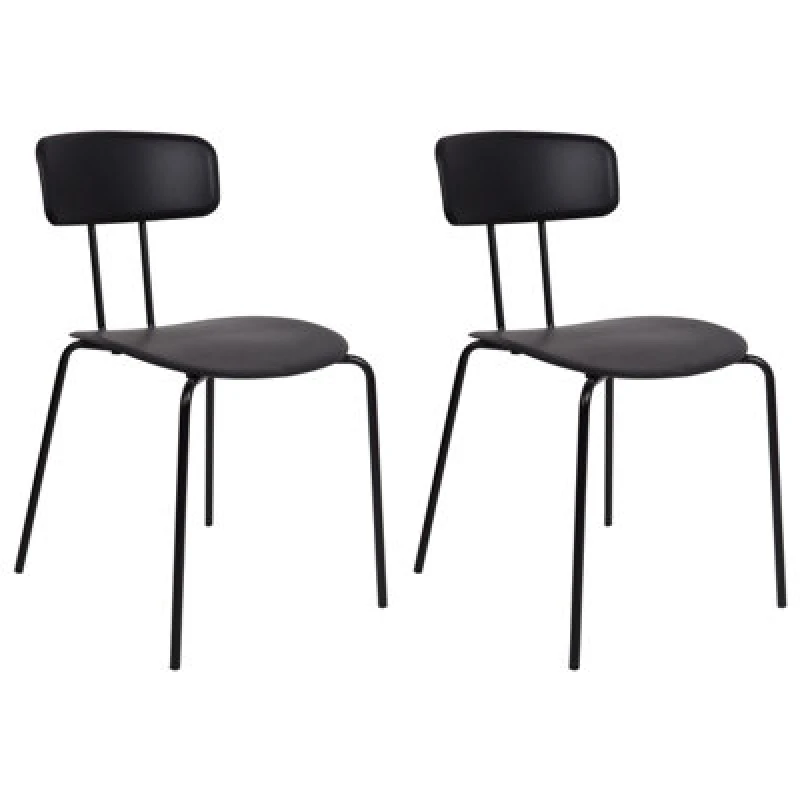 Image of Beliani Set Of 2 Dining Chairs Sibley Black