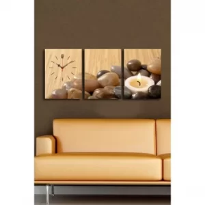 Image of 3P3040CS-63 Multicolor Decorative Canvas Wall Clock (3 Pieces)