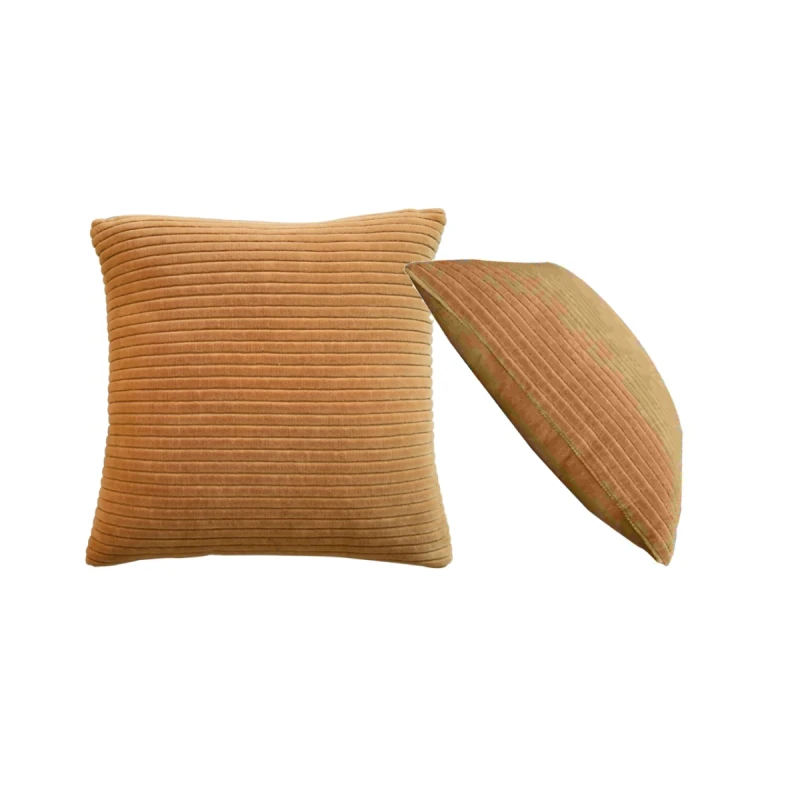 Image of Artisan Furniture Artisan Furniture Ribbed Mustard Cushion Set of 2