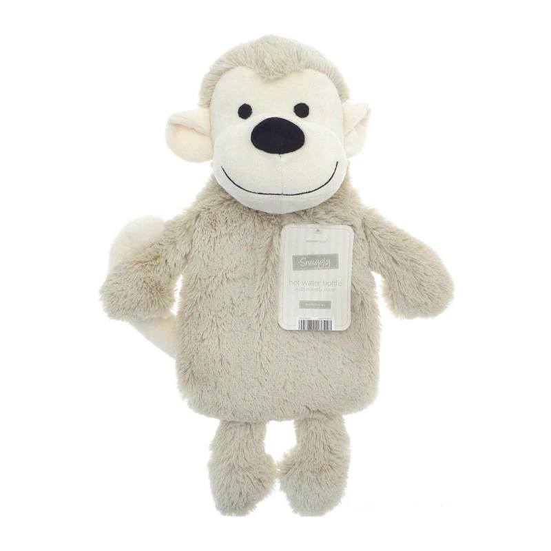 Image of Country Club Hot Water Bottle with Novelty Monkey Cover Cream unisex One Size