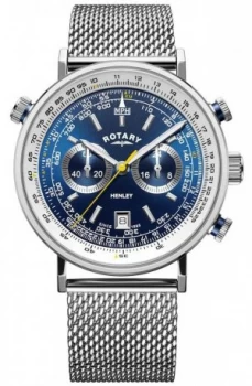 Image of Rotary Mens Henley Chronograph Steel Mesh Bracelet Watch