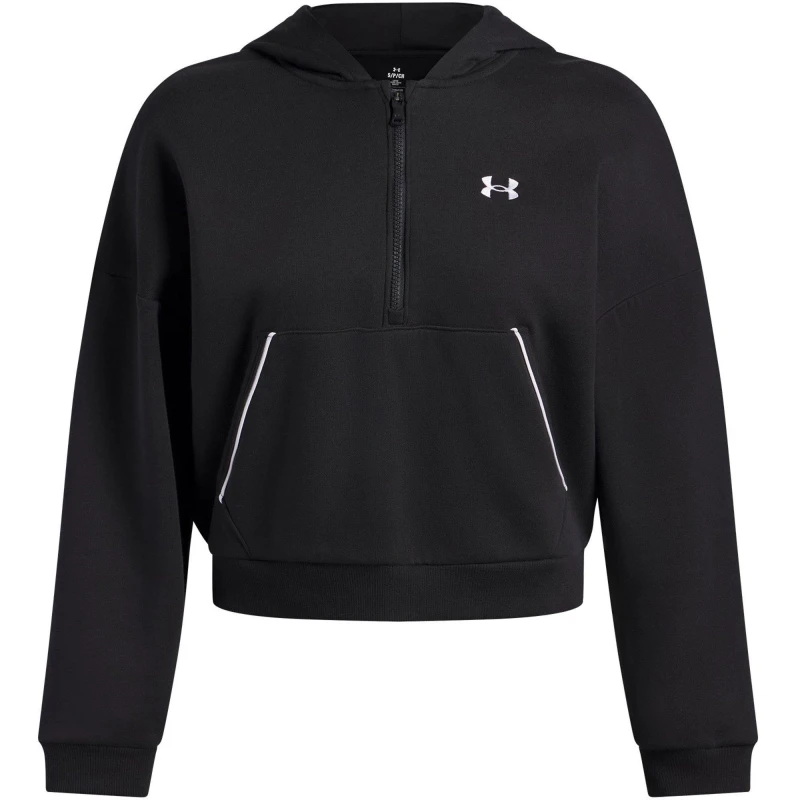 Image of Under Armour Womens Rival Pipe 1/4 Zip Fleece Black female 12 (M)