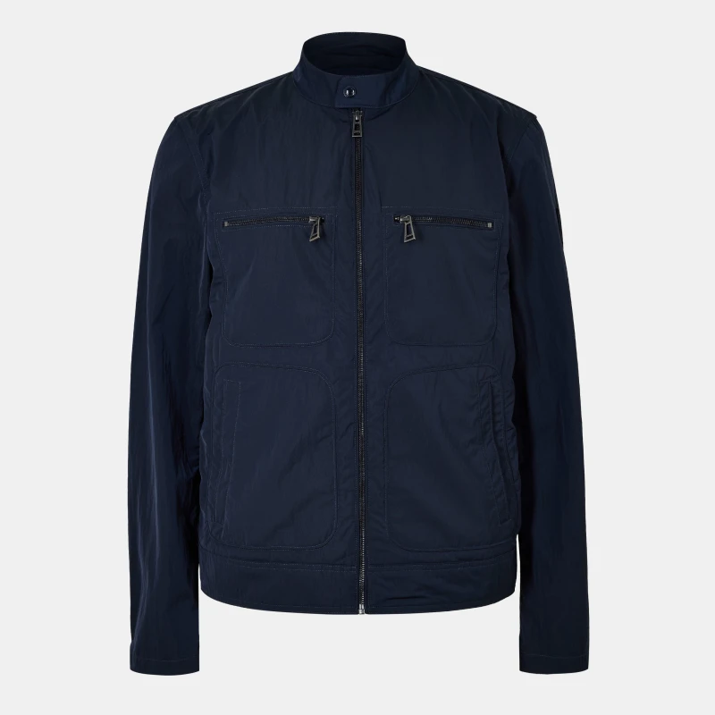 Image of Belstaff Mens Weather Resistant Bomber Jacket Dark Ink male XL