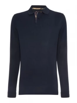 Image of Mens Barbour Long Sleeve Sports Polo Shirt Blue