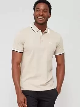 Image of BOSS Paddy Regular Fit Polo Shirt - Beige , Beige Size M Men