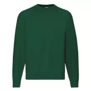 Image of Fruit Of The Loom Mens Raglan Sleeve BelcoroA Sweatshirt (M) (Bottle Green)