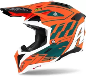 Image of Airoh Aviator 3 Rampage Carbon Motocross Helmet, orange, Size S, orange, Size S
