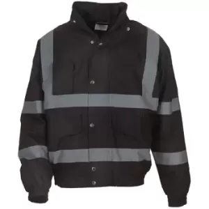 Image of Yoko Mens Hi-Vis Bomber Jacket (Pack of 2) (2XL) (Black) - Black