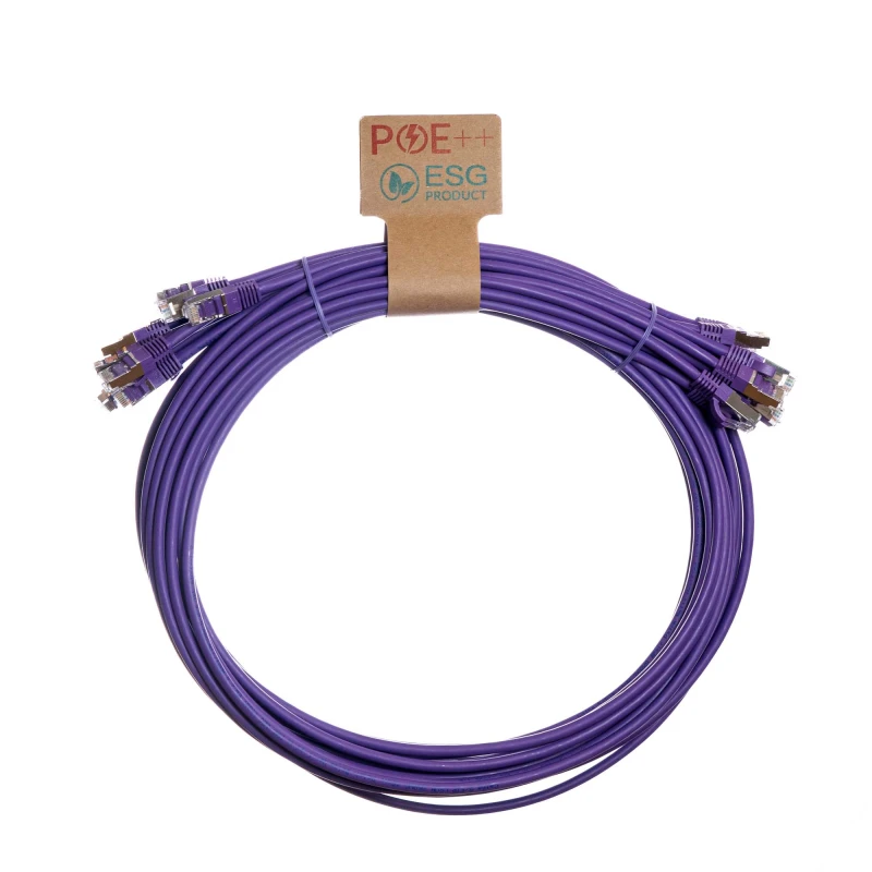 Image of Cablenet Cablenet 1m Cat6a RJ45 Violet S/FTP LSOH 26AWG Snagless Booted Patch Lead (PK 10) 65-7010P