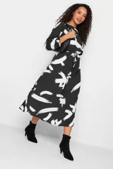 Image of Abstract Print Smock Dress