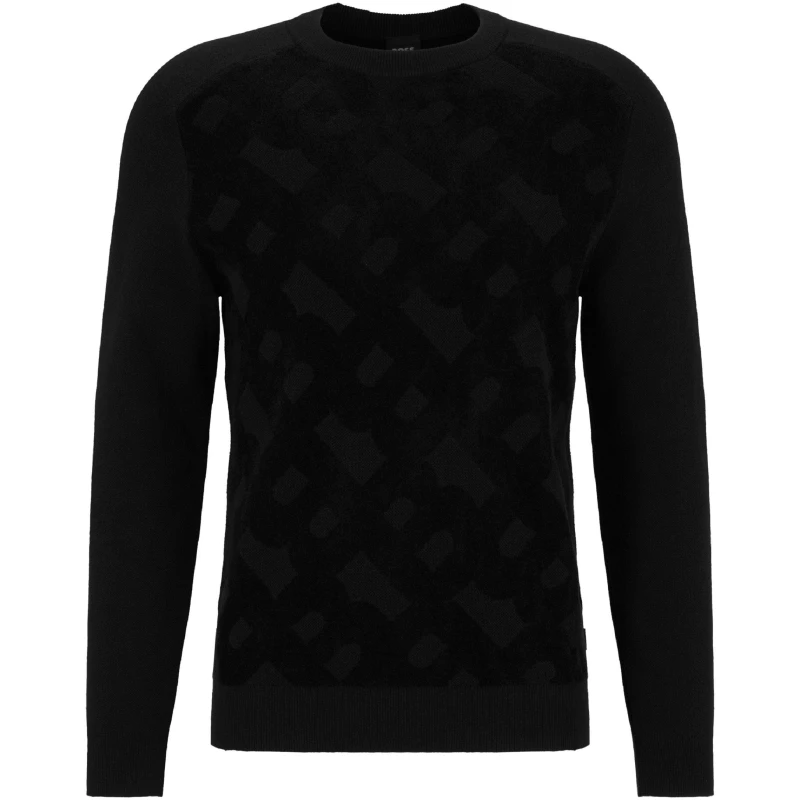Image of Boss Mens Fenturo Crew Sweatshirt Black male 2XL