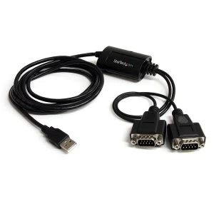 Image of StarTech 2 Port FTDI USB to Serial RS232 Adapter Cable with COM Retention