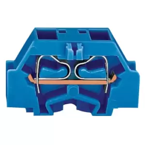 Image of WAGO 261-334 4 Conductor Fixing Flanges Terminal Block Blue
