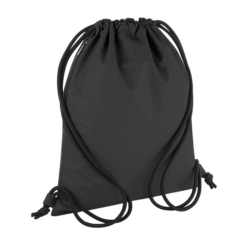 Image of Bagbase Mens Reflective Drawstring Bag in Black Male