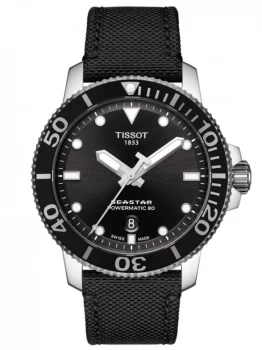 Image of Tissot Mens T-Sport Seastar 1000 Powermatic 80 Black Fabric Strap...