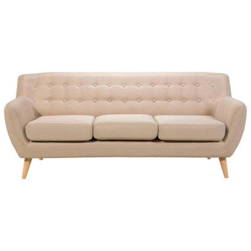 Image of Beliani Sofa 3 Seater Motala Fabric Beige