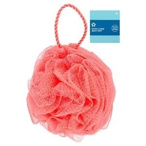 Image of Superdrug Extra Large Body Puff- Coral