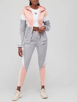 Image of adidas Colourblock Tracksuit - Blush, Blush, Size S, Women