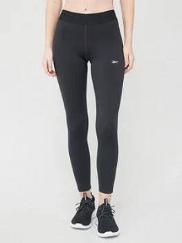 Image of Reebok Te Linear Logo Poly Leggings - Black