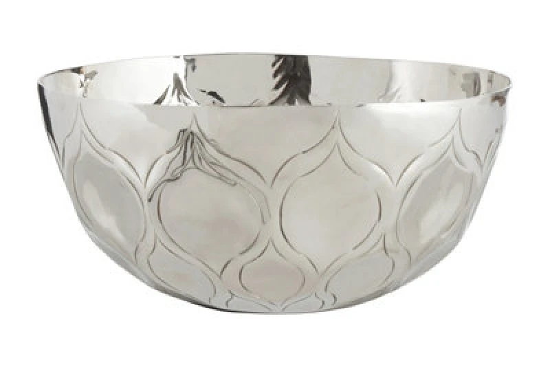 Image of Premier Housewares Ravi Bowl With Nickel Finish Silver