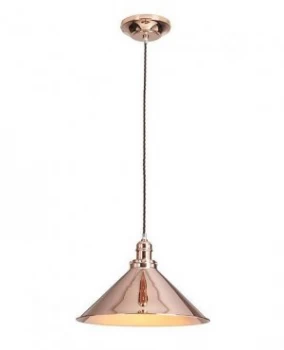 Image of 1 Light Dome Ceiling Pendant Polished Copper, E27