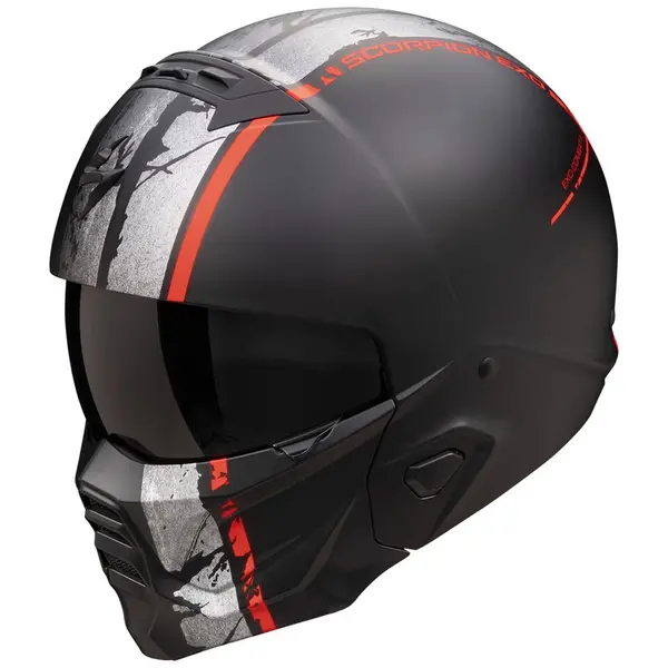 Image of Scorpion Exo-Combat II Lord Matt Black Red Jet Helmet Size S