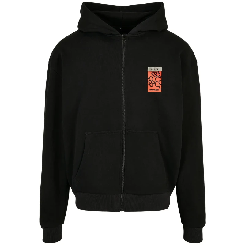 Image of Mister Tee Peace Oversize Fullzip Hoody Black L