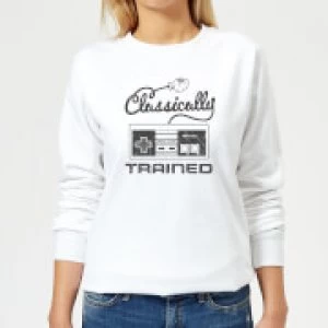 Image of Nintendo Retro NES Classically Trained Womens Sweatshirt - White - M