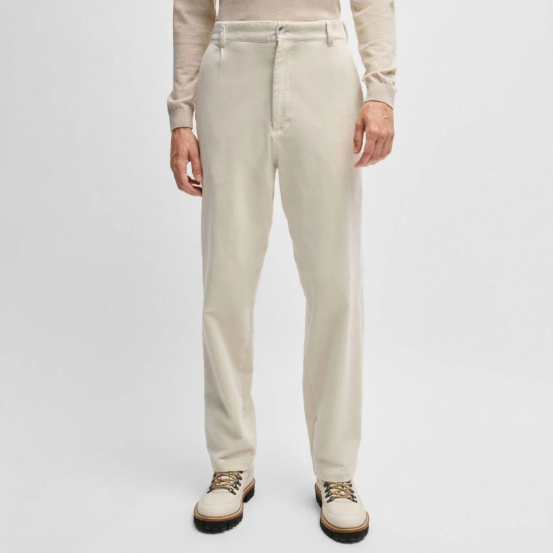 Image of Boss C-Kai-DPL Relaxed-Fit Trousers White male 30R