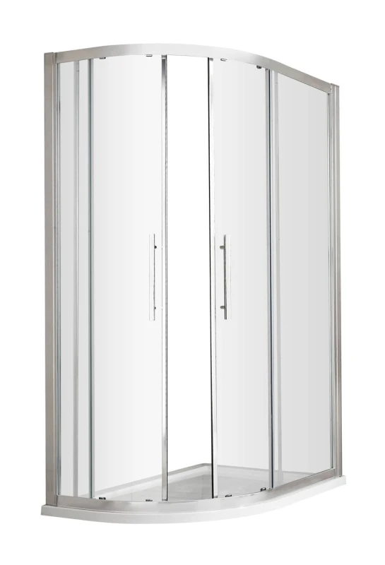 Image of Balterley Sonic 900x800mm Offset Quadrant Enclosure, 8mm Glass, Easyfit - Chrome in Silver Silver Unisex