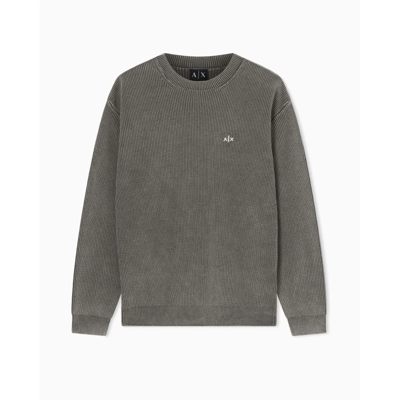 Image of Armani Exchange Mens Pullover Crew Sweatshirt Chimera Khaki male M