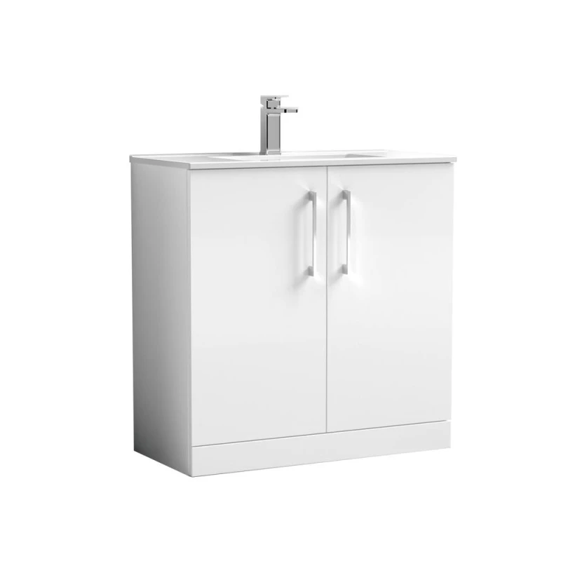Image of Balterley Bathroom 2 Soft Close Door & Minimalist Vanity Unit, White, 435mm in White White Unisex