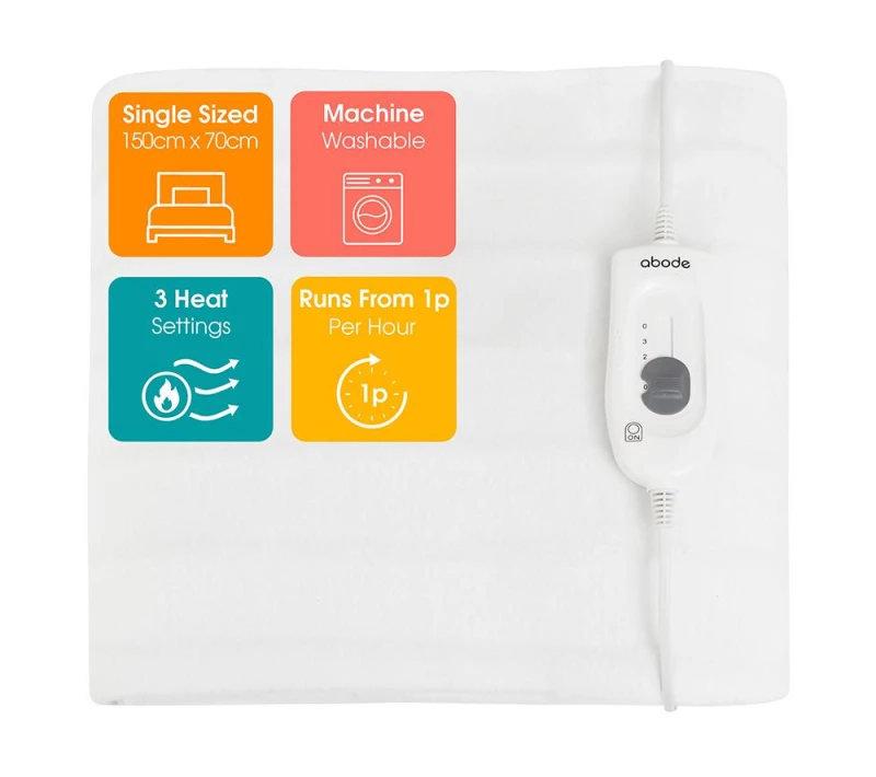 Image of ABODE AESB1001 Electric Underblanket - Single 5056233839486