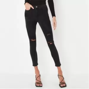 Image of Missguided Hw Authentic Ripped Skinny - Black