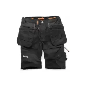 Image of Womens Trade Flex Holster Work Shorts Black - Size 16 - Scruffs