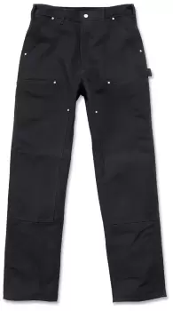 Image of Carhartt Firm Duck Double-Front Work Dungaree Pants, black, Size 50, black, Size 50