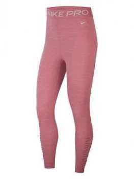 Image of Nike Training Pro High Rise Legging - Pink, Size 2XL, Women
