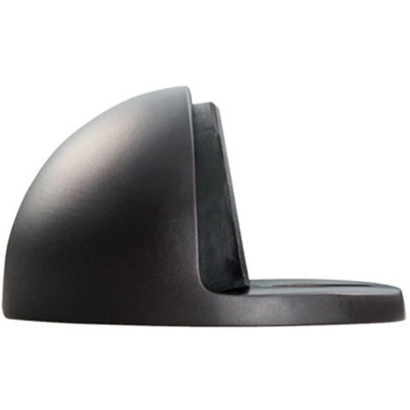 Image of Loops Floor mounted Oval Doorstop 44 x 22mm Matt Bronze Half Moon Stopper Multi