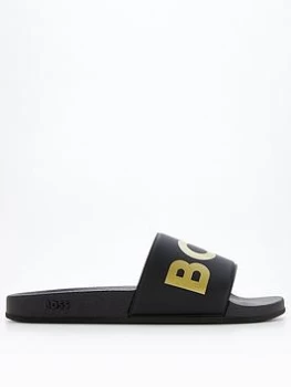 Image of BOSS Sean Slides - Black/Gold, Size 11, Men
