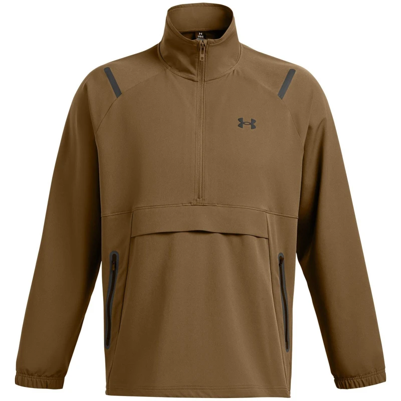 Image of Under Armour Mens Unstoppable Anorak Tracksuit Top Brown male S