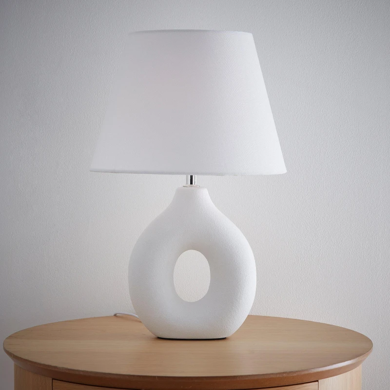 Image of K Living Grace Ceramic Table Lamp With White Shade White unisex One Size