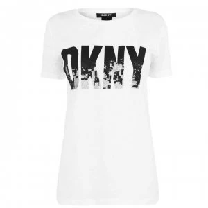 Image of DKNY Skyline T-Shirt - White/Black